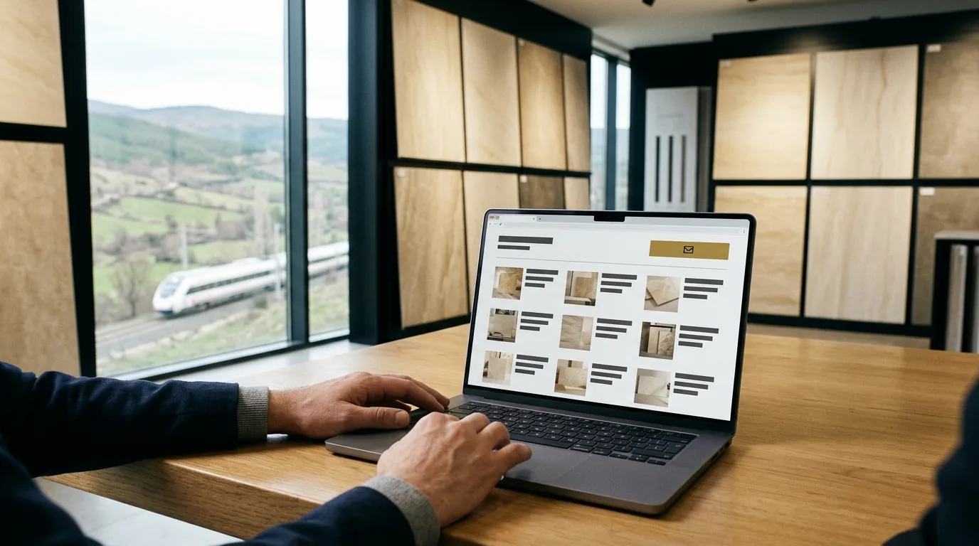 Bozüyük seramik showroom'unda B2B kurumsal site, pencereden hızlı tren – Bilecik web tasarım ve SEO