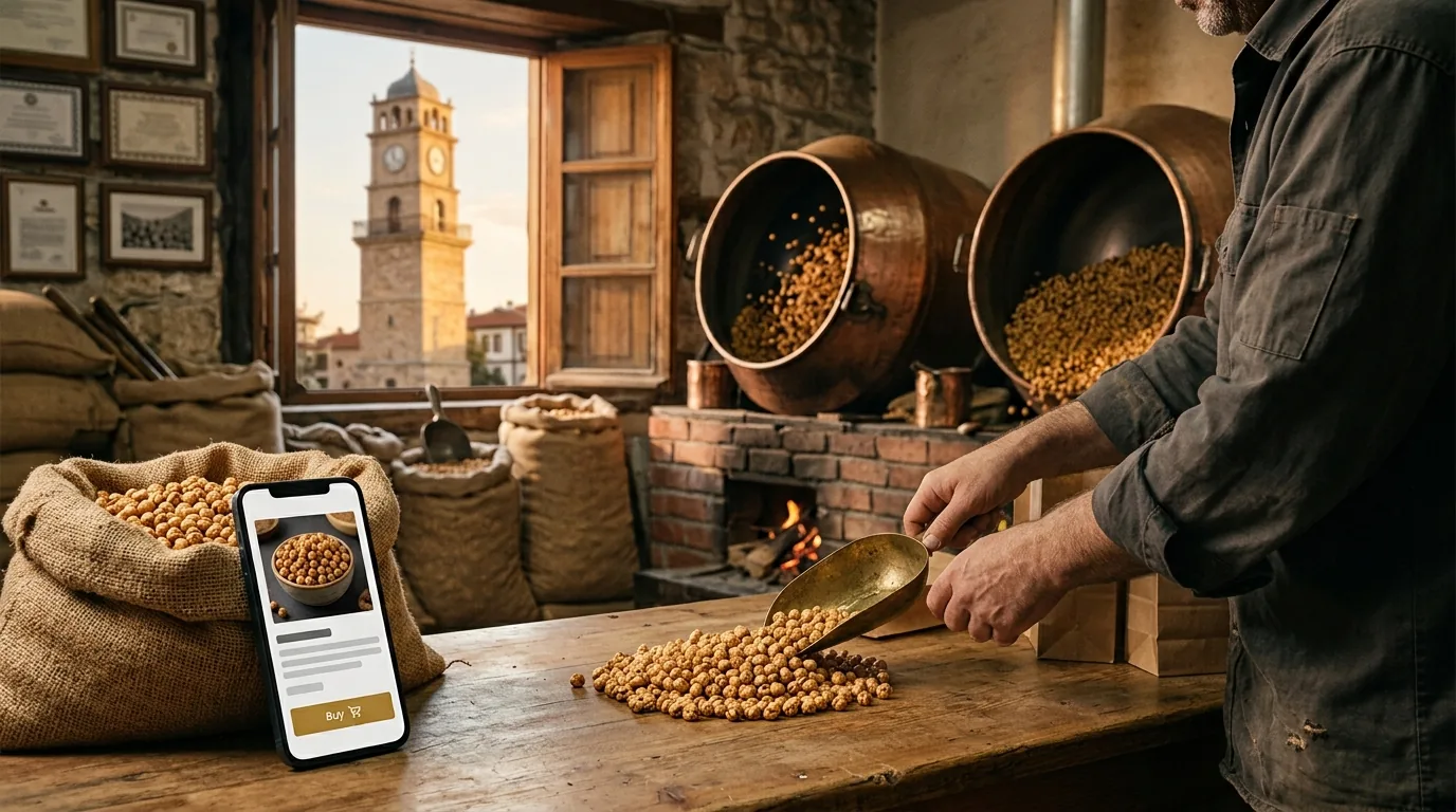 Saat Kulesi manzaralı leblebi kavurmahanesinde online mağaza açık telefon – Çorum web tasarım ve SEO