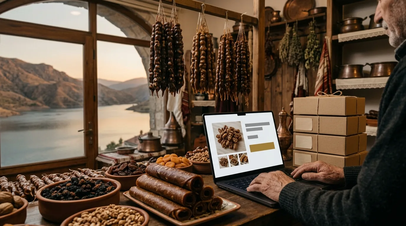 Hazar Gölü manzaralı orcik ve pestil dükkânında online mağaza – Elazığ web tasarım ve SEO