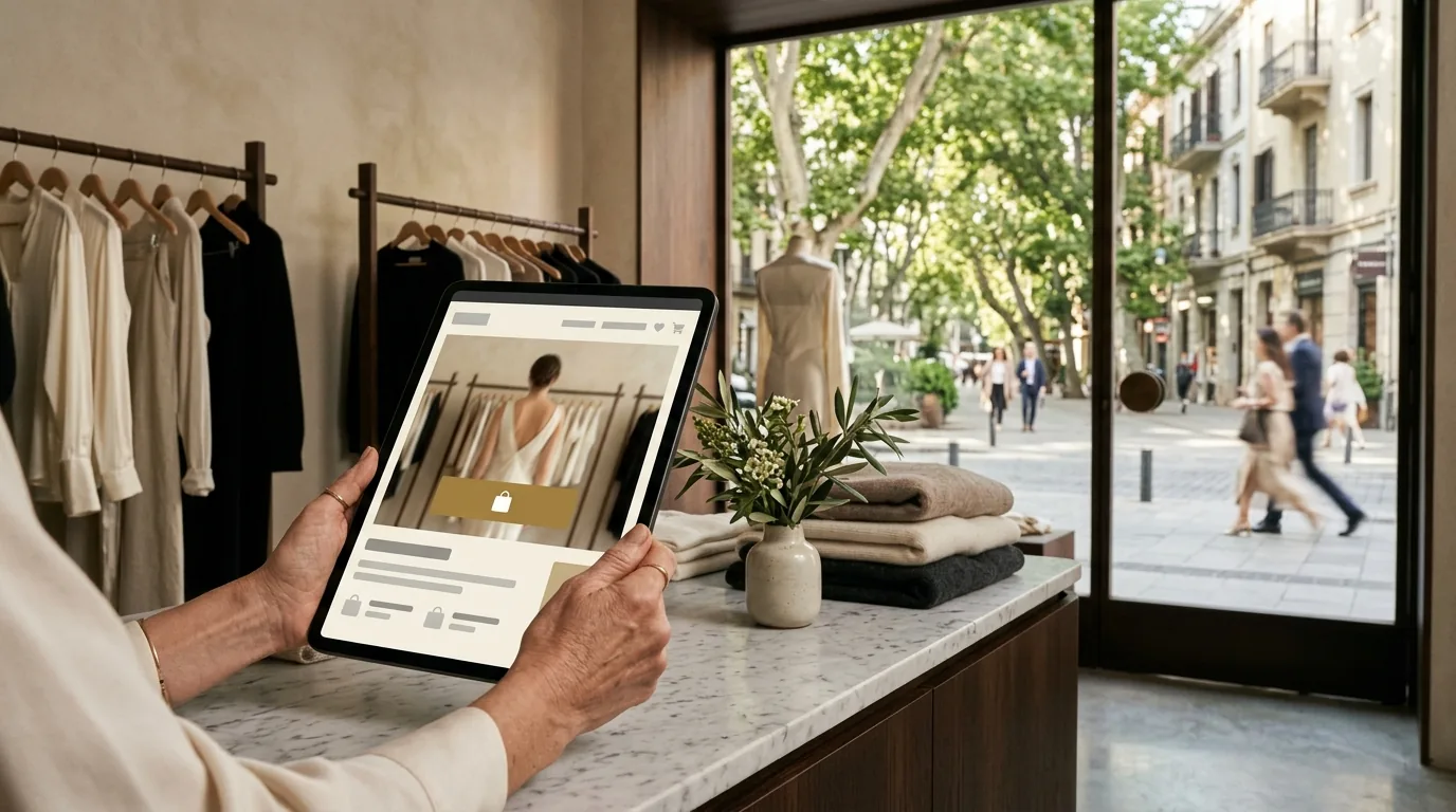 Ağaçlı caddedeki butik mağazada tablette online mağaza – Bakırköy web tasarım ve SEO