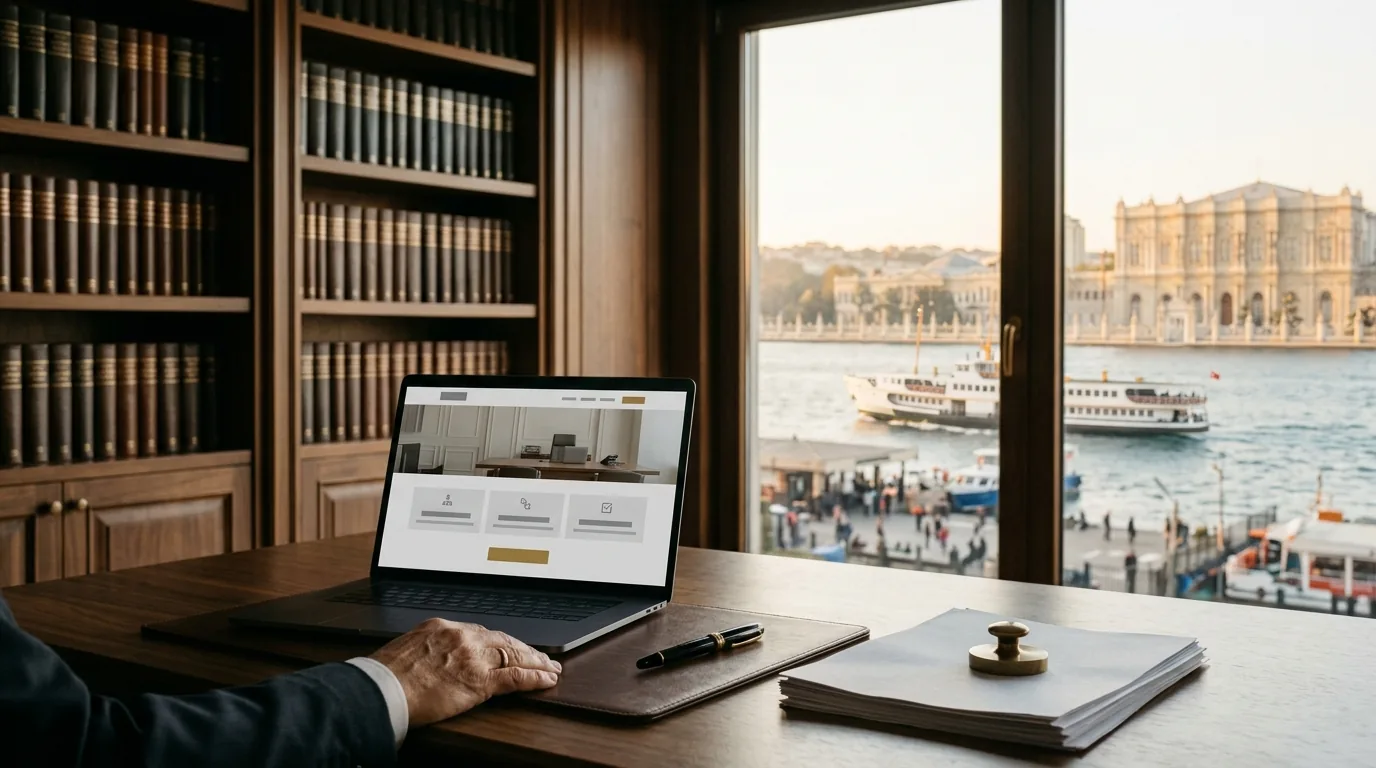 Dolmabahçe ve Beşiktaş iskelesi manzaralı hukuk bürosunda kurumsal web sitesi – Beşiktaş web tasarım ve SEO