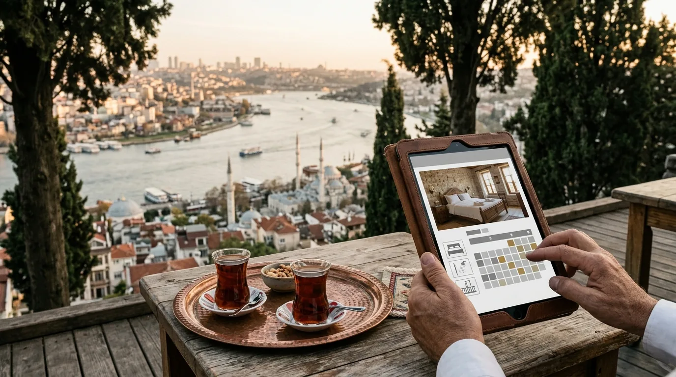 Pierre Loti'den Haliç manzaralı otel terasında rezervasyon sitesi – Eyüpsultan web tasarım ve SEO