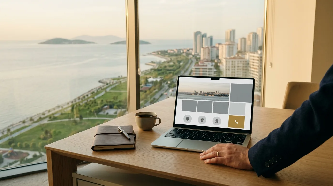 Sahil parkı ve Adalar manzaralı danışmanlık ofisinde kurumsal web sitesi – Kartal web tasarım ve SEO