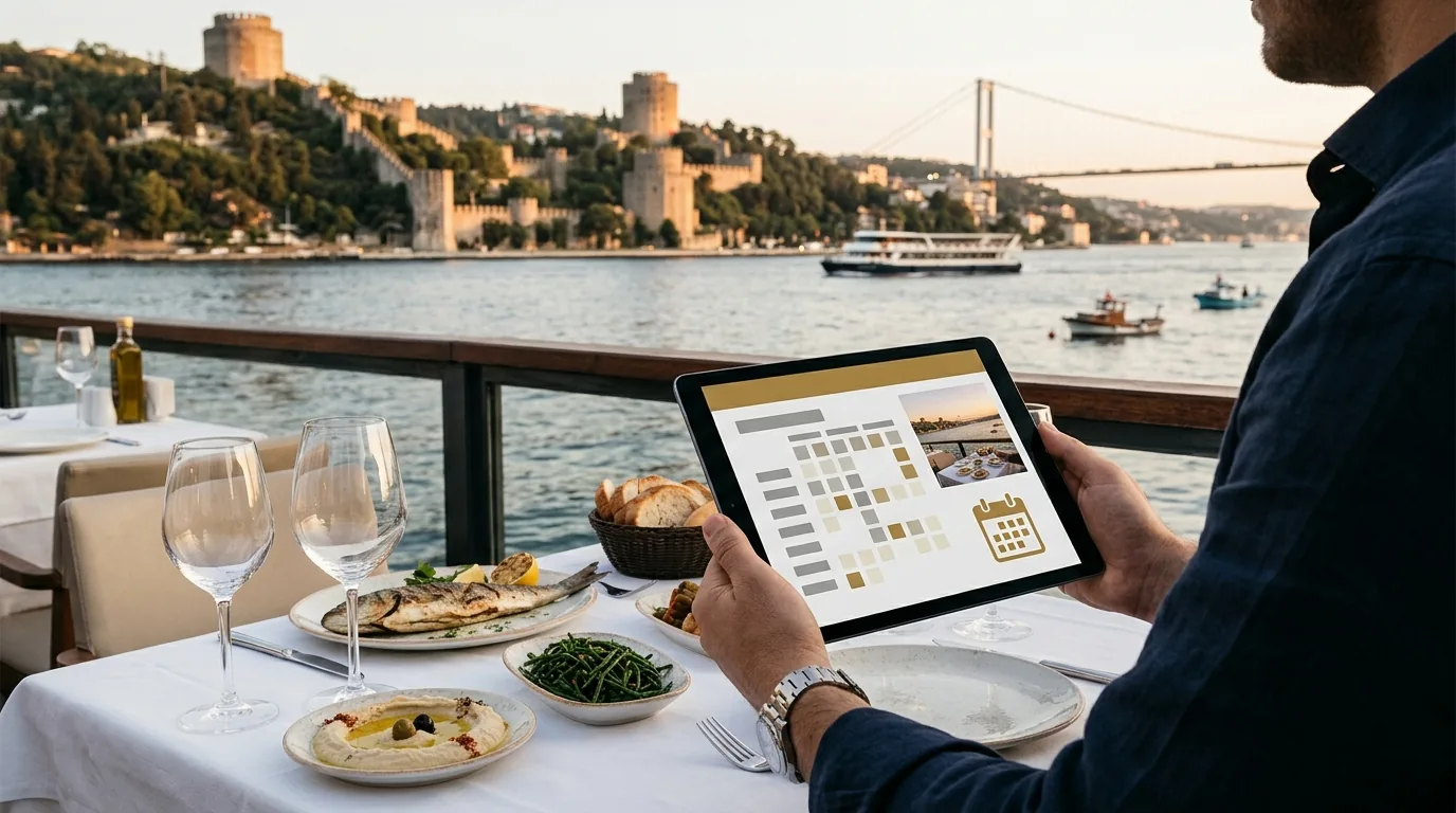 Rumeli Hisarı ve Boğaz köprüsü manzaralı balık restoranında rezervasyon sitesi – Sarıyer web tasarım ve SEO