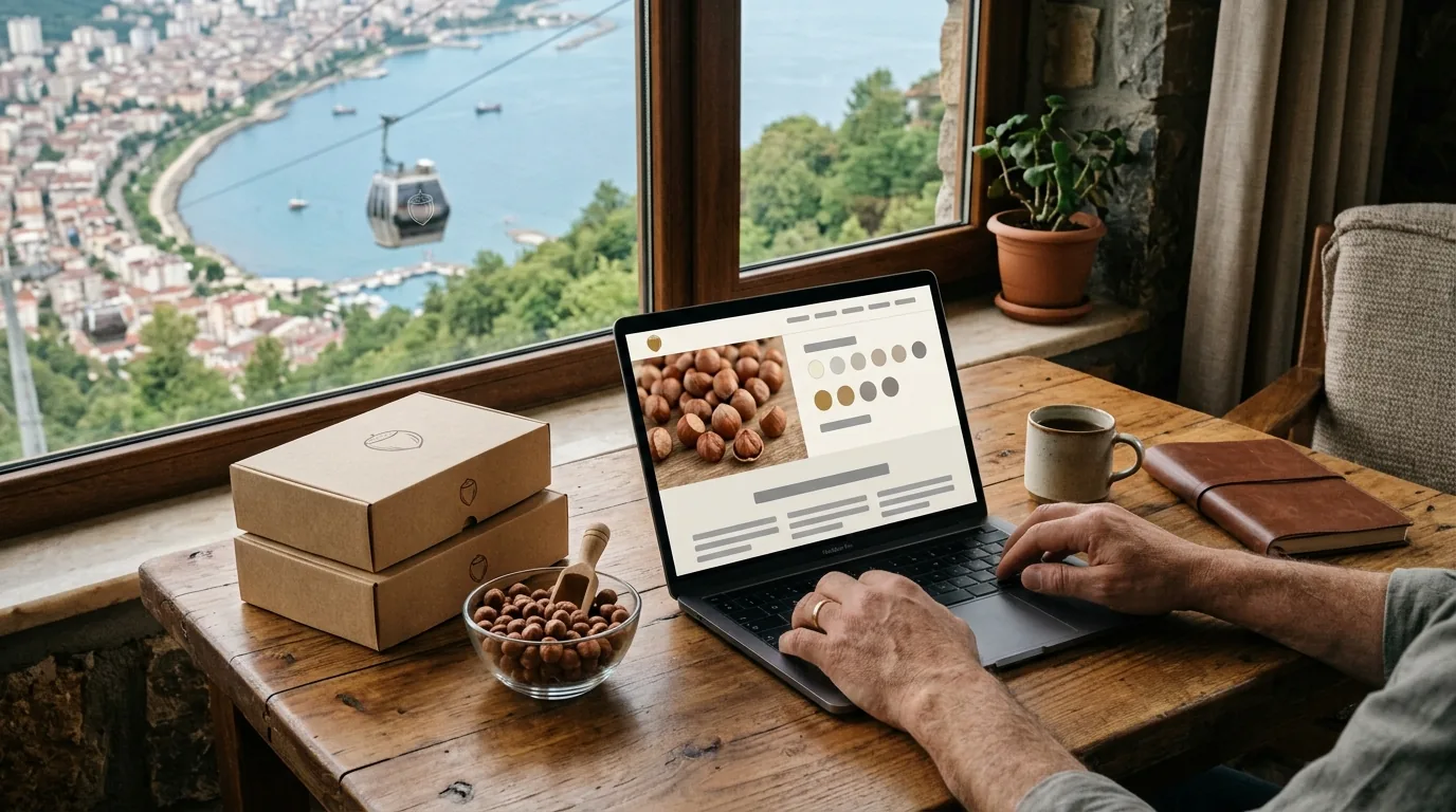 Boztepe'den sahil ve teleferik manzaralı fındık ihracatçısı ofisinde çok dilli site – Ordu web tasarım ve SEO