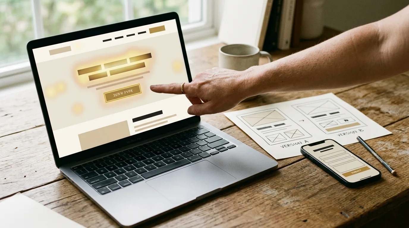 Isı haritası ve CTA butonu üzerinde dönüşüm optimizasyonu yapılan açılış sayfası
