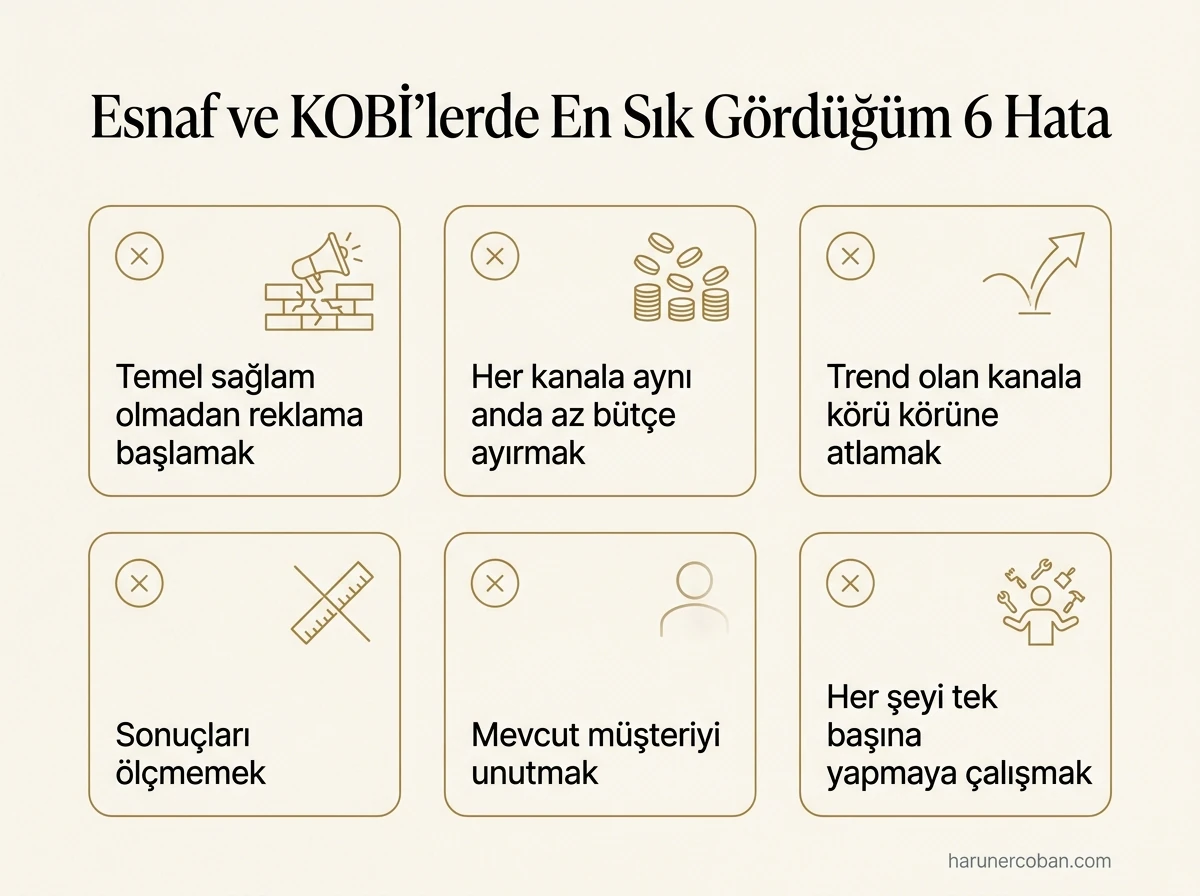 Esnaf ve KOBİ'lerde dijital büyümede en sık görülen 6 hata