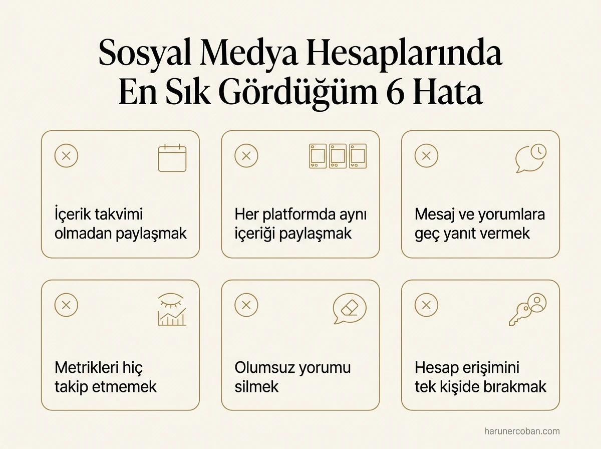 İşletme sosyal medya hesaplarında en sık görülen 6 hata