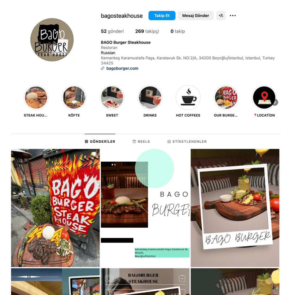 Bago Burger - Sosyal Medya Yönetimi Projesi