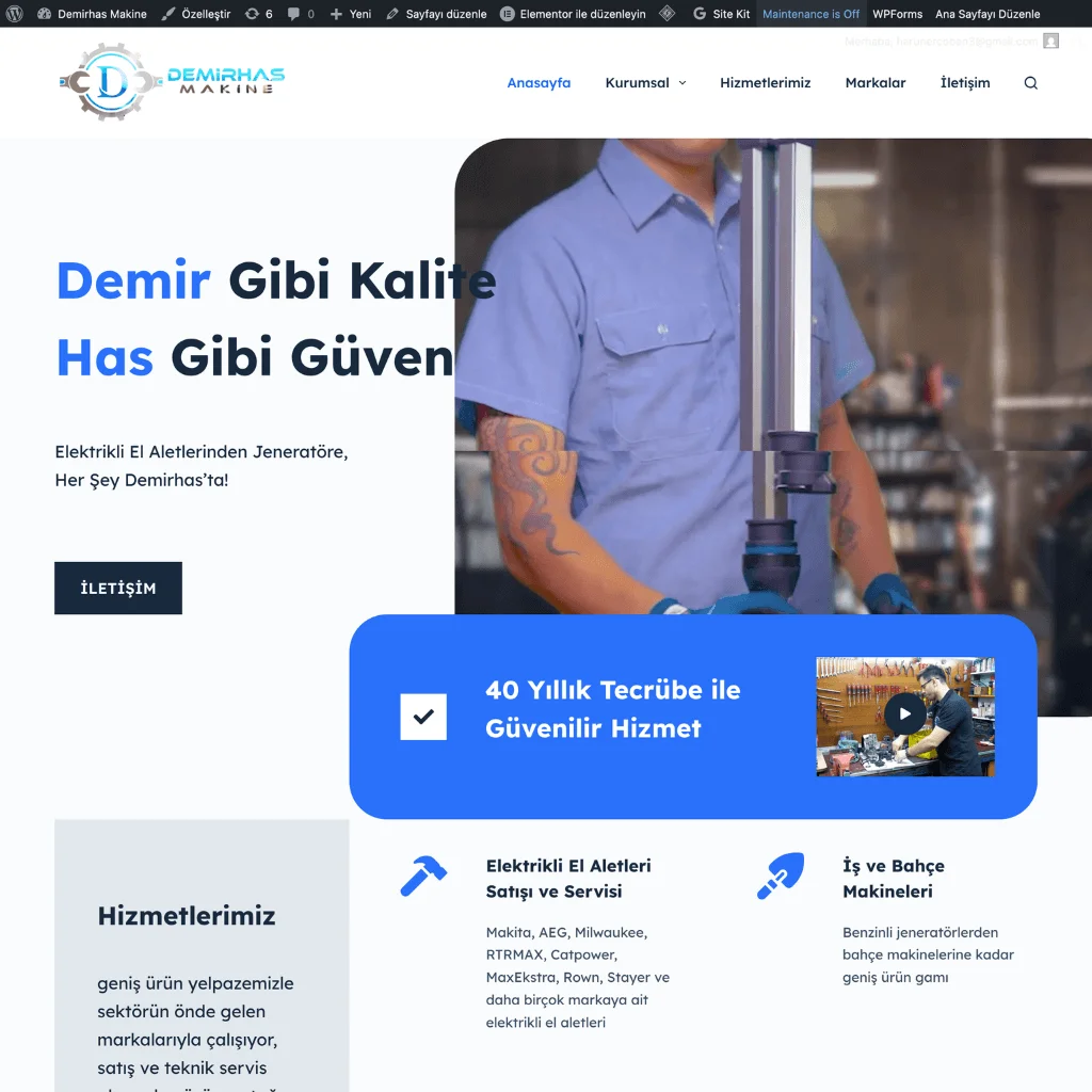 Demirhas Makine - Kurumsal Web Tasarım Projesi Harun Erçoban