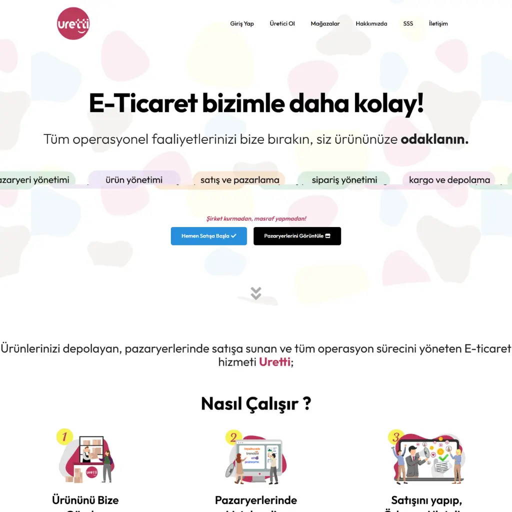 Merhaba Uretti - Web tasarım projesi harun erçoban