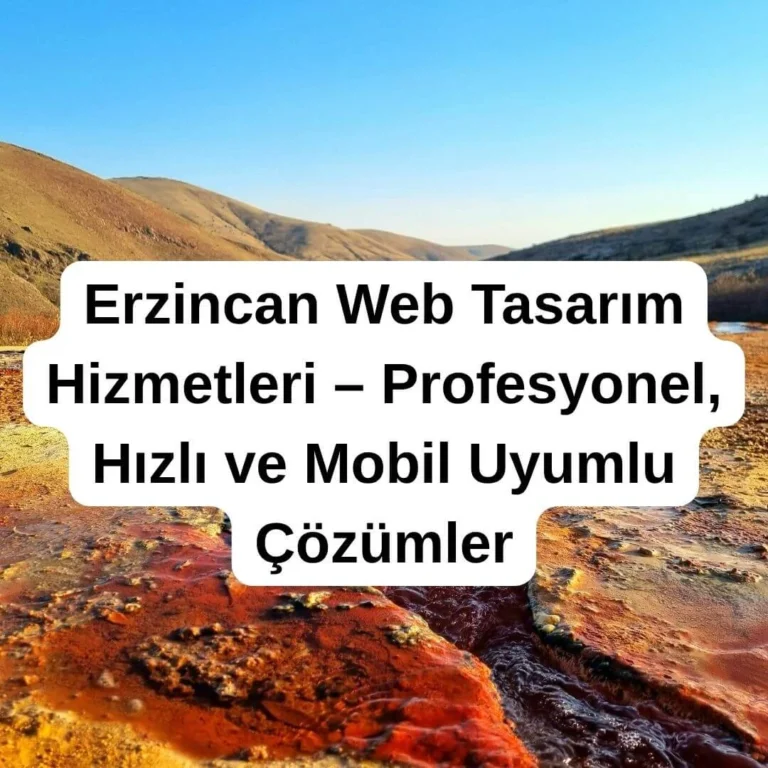 Erzincan Web Tasarım Hizmetleri – Profesyonel, Hızlı ve Mobil Uyumlu Çözümler
