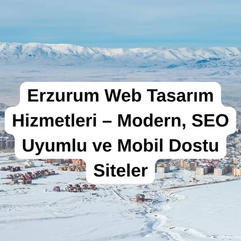 Erzurum Web Tasarım Hizmetleri – Modern, SEO Uyumlu ve Mobil Dostu Siteler